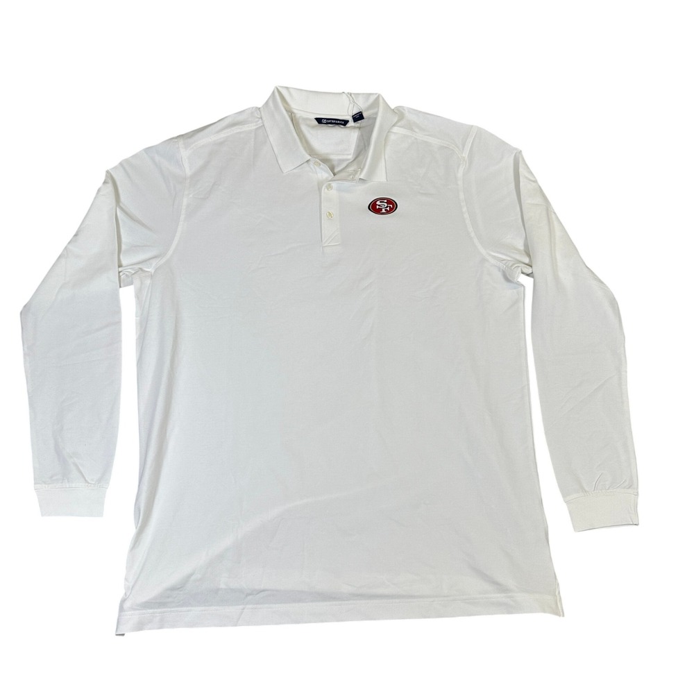 NWT Cutter & Buck San Francisco 49ers Long Sleeve Polo Shirt NFL DryTec 3XT